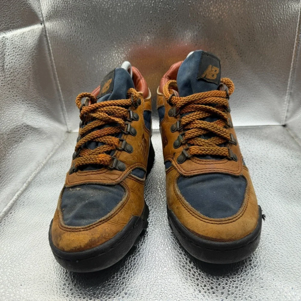 Size 6.5B New Balance Brown Blue Mens Lace-Up Suede Leather Rainier Hiking Boots